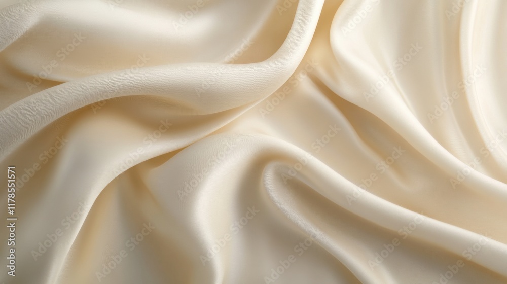 Poster Soft cream fabric draped elegantly with subtle folds creating a classic and timeless textile aesthetic