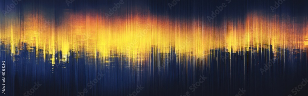 Aufkleber glowing bokeh effects create a vibrant twilight gradient from navy blue to golden yellow