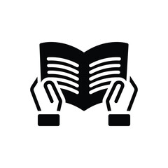 Black solid icon for read