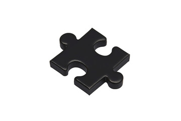 Obraz premium A single black puzzle piece featuring unique curves and a glossy finish.