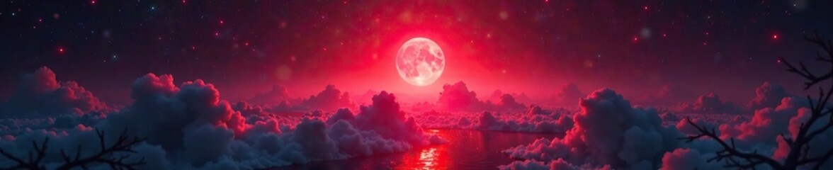 Obraz premium Red crystal tool shining brightly amidst the void, appearing as an oasis, radiant, space, serenity