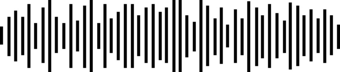 Podcast sound waves and audio soundwave of voice message record icon. Music player sound bar. Record interface. Equalizer with sound wave line used for mobile phone isolated on transparent background.