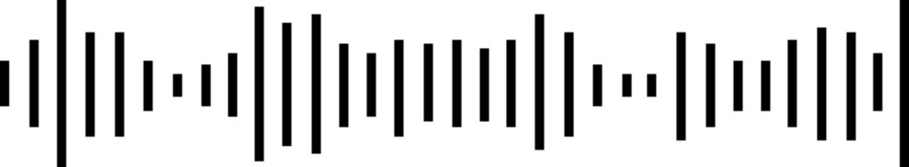 Podcast sound waves and audio soundwave of voice message record icon. Music player sound bar. Record interface. Equalizer with sound wave line used for mobile phone isolated on transparent background.