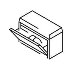 closed shoe cabinet under seat
