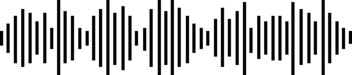 Podcast sound waves and audio soundwave of voice message record icon. Music player sound bar. Record interface. Equalizer with sound wave line used for mobile phone isolated on transparent background.