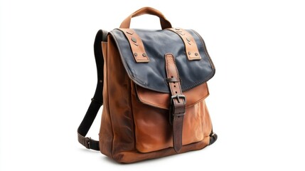 Naklejka premium Vintage Leather Backpack: A Stylish and Durable Carry-All