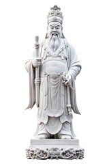 Obraz premium Statue sculpture white white background.