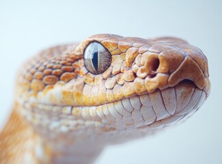 Fototapeta premium Close-up Portrait of a Beautiful and Colorful Snake with Intricate Scales and Hypnotic Eyes, Capturing Its Fascinating Texture and Natural Beauty