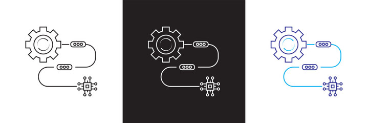 Business automation icon . Containing process, digital transformation, business, integration etc icon. isolated on white and black background. vector illustration. EPS 10