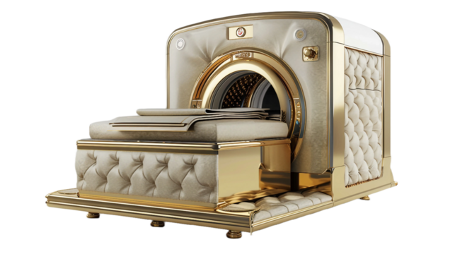 Efficient Laundry Machine on white background PNG.