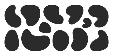 Set of abstract doodle fluid elements,blobs