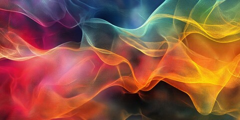 Obraz premium Colorful Abstract Mesh Backdrop with Flowing Data Patterns for Creative Design Projects and Visual Presentations