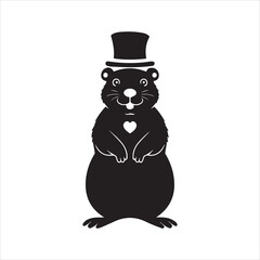 Groundhogs Silhouette, Groundhogs Vector Silhouette, Groundhogs cartoon Silhouette, Groundhogs illustration, Groundhogs icon Silhouette, Groundhogs Silhouette illustration