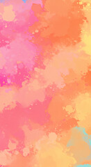 Abstract Watercolor Background Peach Pink and Orange Splashes