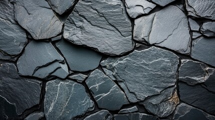 Fototapeta premium Dark Grey Slate Stone Wall Texture Background