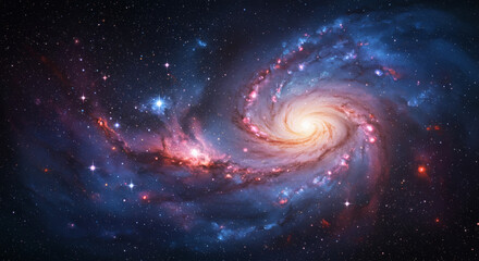 Majestic Spiral Galaxy Cosmic Nebula Stars and Celestial Wonders