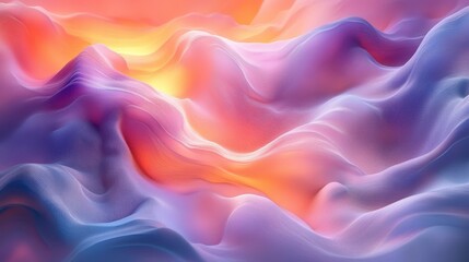 Obraz premium Abstract colorful wavy landscape, vibrant hues, flowing forms, smooth texture, digital art.