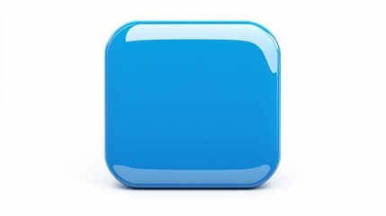 Glossy blue square button icon.