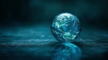 Fragile Earth A Glass Globe Reflecting Our Planet's Vulnerability