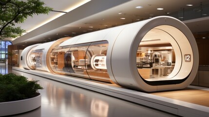 Futuristic Architectural Design: Innovative Capsule Showroom Interior