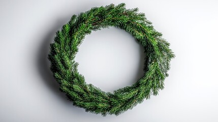 Festive Evergreen Wreath  Christmas Decoration  Holiday Circle  Natural Pine  Winter  Xmas