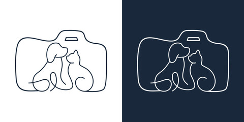 camera ANIMALPET line logo creative Logo icon logo abstract vector illustration
