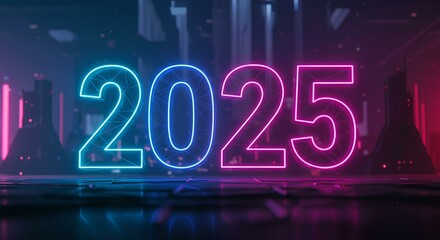 Happy New Year 2025 vibrant design. For New Year themes, celebrations, and seasonal decor. Suitable for use in greeting cards, calendars, banners, posters, digital graphics, and event promotions