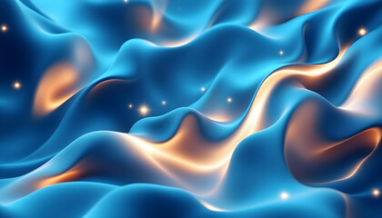 Fototapeta premium Abstract blue background with 3d glowing polygonal shapes. Futuristic metaverse digital cubes block technology network connection concept. Abstract background of futuristic wire mesh with glow effect