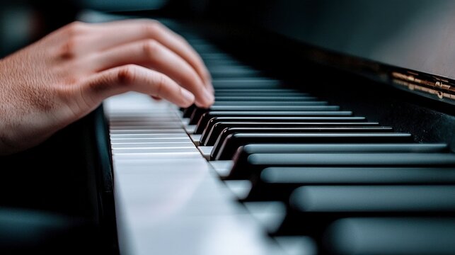 Close up Hand Playing Piano Keys  Music  Keyboard  Instrument  Performance  Artist  Musici