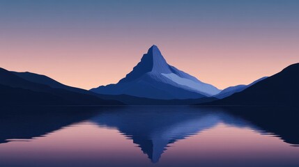 Fototapeta premium Serene Mountain Lake Reflection at Dusk