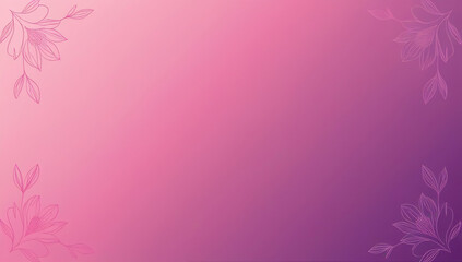Soft Gradient of Pink and Purple A smooth color transition with faint floral outlines