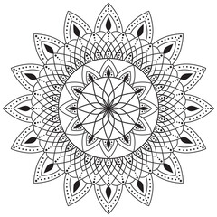 Intricate Mandala Design for Meditation and Coloring Activities
