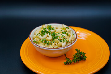 Creamy Macaroni with Fresh Parsley Garnish