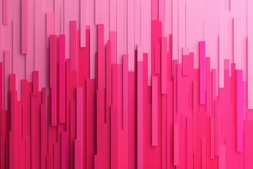 Obraz premium An abstract design featuring vertical lines and blocks in varying shades of pink, creating a vibrant and textured visual effect.