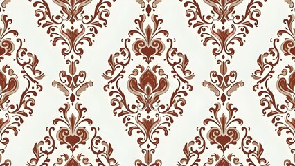 Intricate Seamless Damask Pattern for Curtains and Slipcovers
