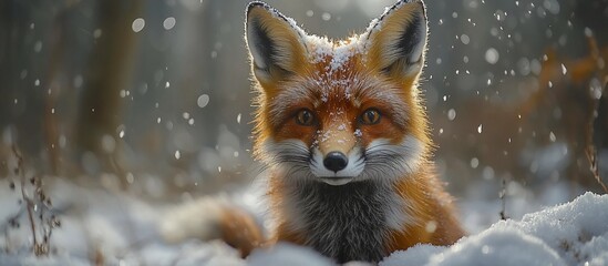Obraz premium Majestic Red Fox in Winter Wonderland