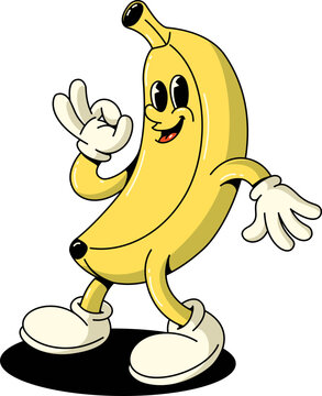 Naklejki Retro Banana Characters