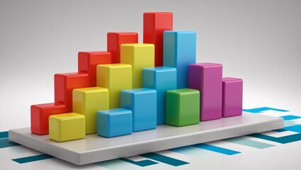 Colorful Rising Bar Graph Visualization with Bright Bars and Dynamic Data