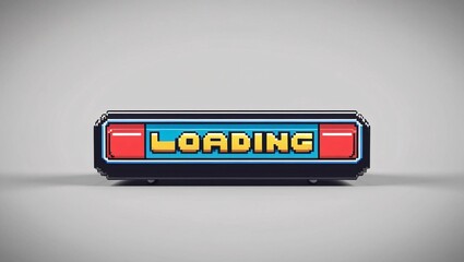 Stylized Pixel Art Loading Bar with Vibrant Colors and Retro Design