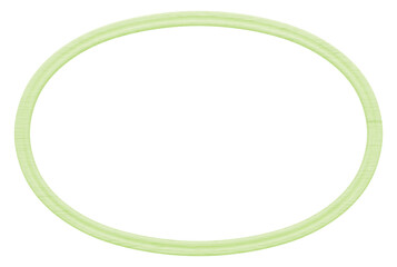 3D素材_木製の額縁_丸_黄緑