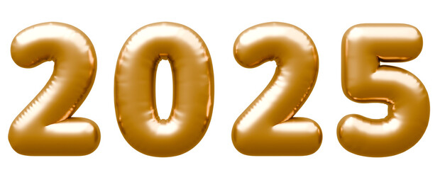 3D画像_文字風船_2025_ゴールド