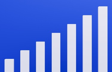 3D素材_シンプルな棒グラフ_青