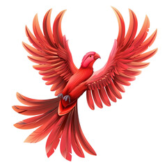 Obraz premium Red Bird Vector Illustration Isolated on Transparent Background