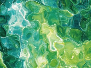 Abstract swirling patterns of green and teal fluid textures creating a mesmerizing and vibrant design ideal for backgrounds or artistic projects.