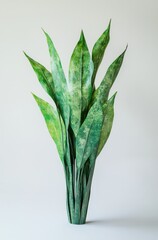 Aesthetic Green Leaf Arrangement in Minimalist Vase Showcasing Modern Botanical Design for Home Decor and Interior Styling with Sophisticated Elements