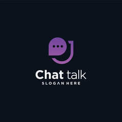 J letter speech bubble icon, chat logo vector illustration logo ,chat app vector communication logo.