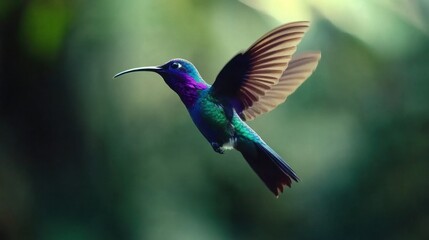 Obraz premium Vibrant Hummingbird in Flight: A Jewel of the Rainforest