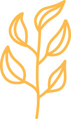 line art design illustration of leaf, flower, and ginkgo