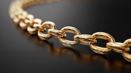Obraz premium Luxury Gold Chain: Close-up of Exquisite Textured Jewelry