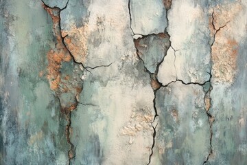 Obraz premium Cracked Textured Wall with Vintage Aesthetic